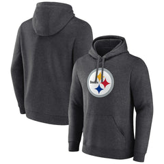Pittsburgh Steelers Primary Team Logo Fitted Pullover Hoodie - Charcoal discount