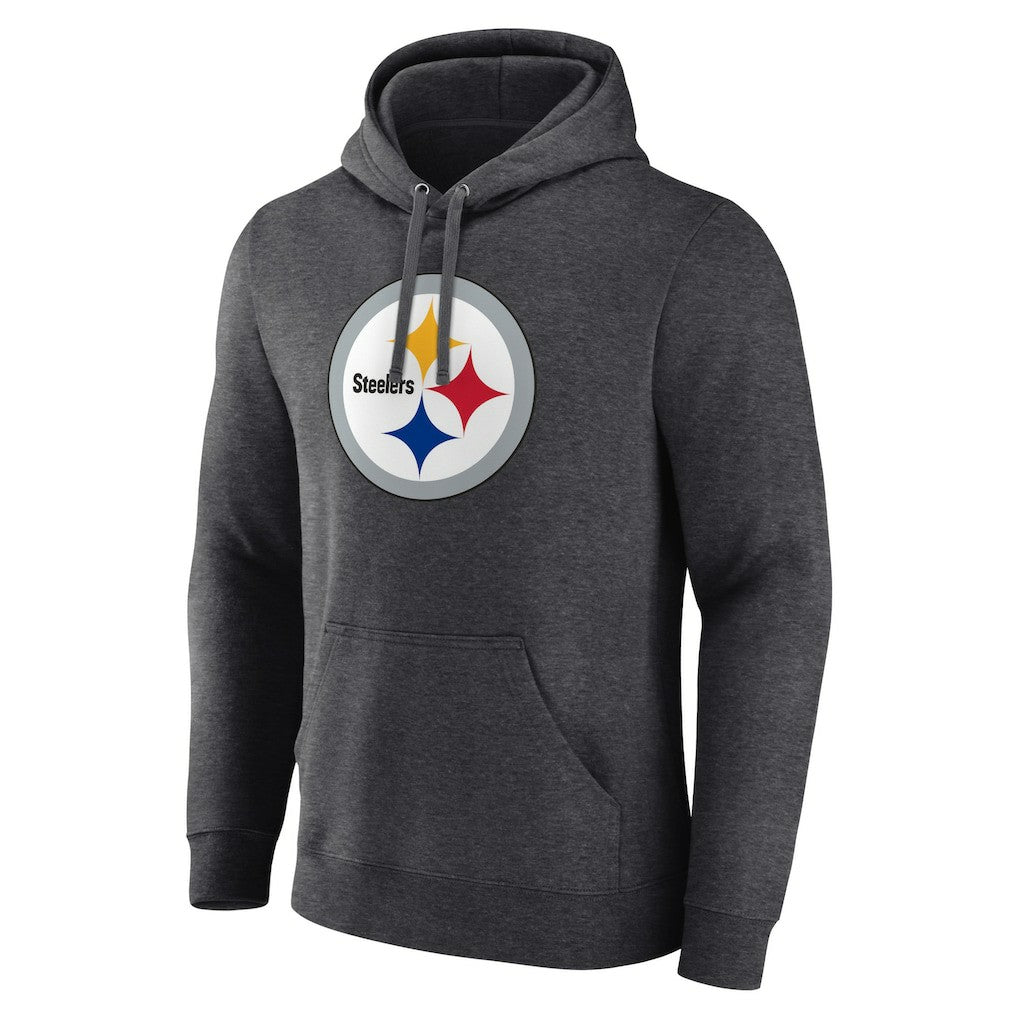 Pittsburgh Steelers Primary Team Logo Fitted Pullover Hoodie - Charcoal discount