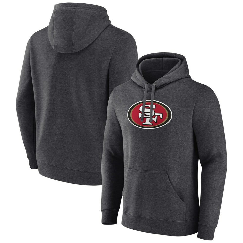 San Francisco 49ers Primary Team Logo Fitted Pullover Hoodie - Charcoal for sale