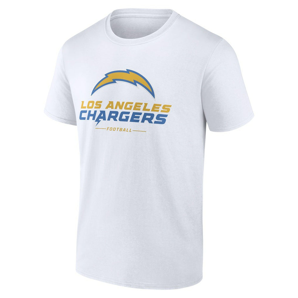 Los Angeles Chargers Logo Team Lockup T-Shirt - White cheap