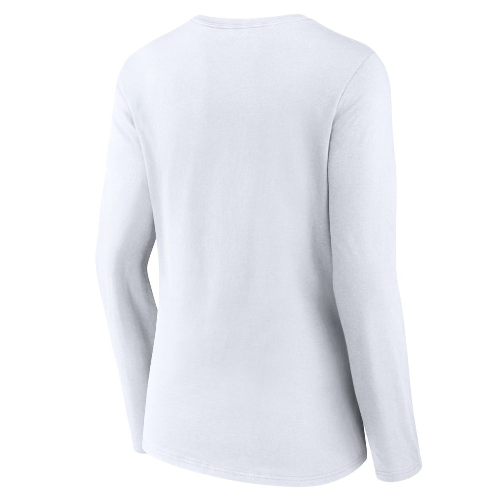 Detroit Lions Women's Logo Team Lockup Long Sleeve V-Neck T-Shirt - White sale