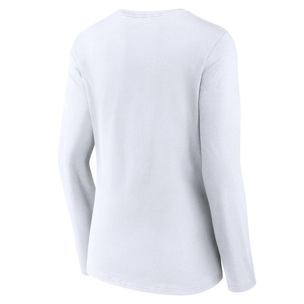 New Orleans Saints Women's Logo Team Lockup Long Sleeve V-Neck T-Shirt - White cheap