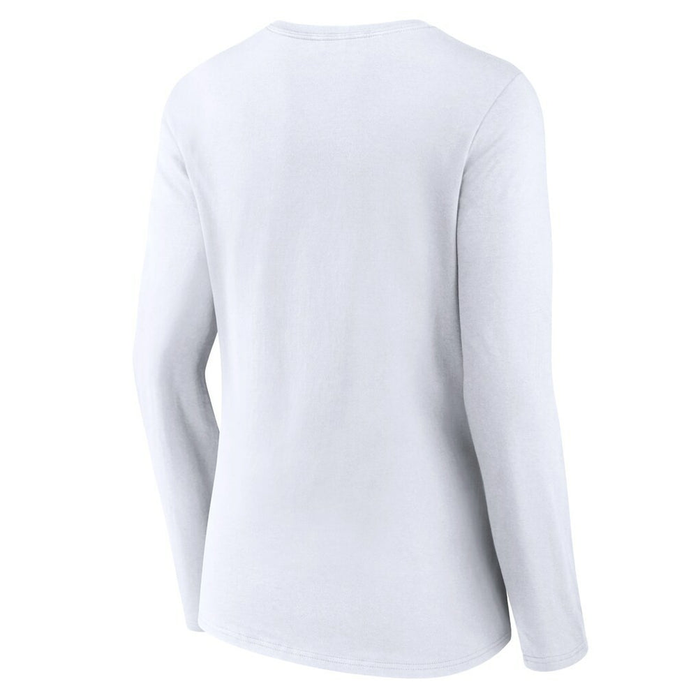 New Orleans Saints Women's Logo Team Lockup Long Sleeve V-Neck T-Shirt - White cheap