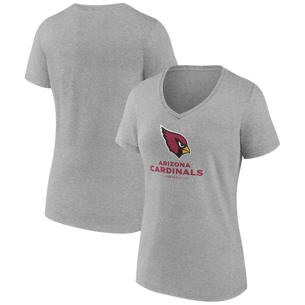 Arizona Cardinals Women's Logo Team Lockup V-Neck T-Shirt - Gray on sale