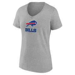 Buffalo Bills Women's Logo Team Lockup V-Neck T-Shirt - Gray on sale