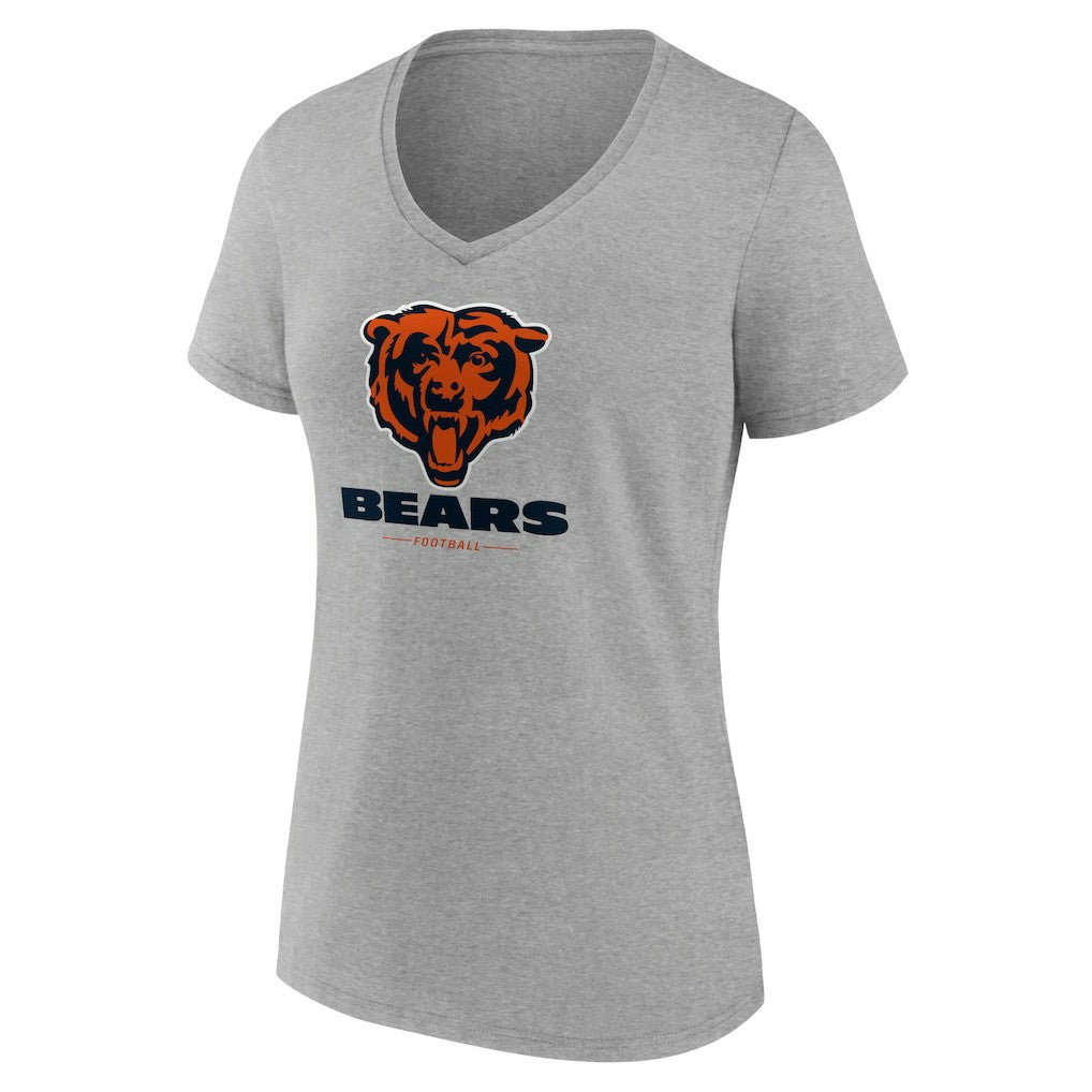 Chicago Bears Women's Logo Team Lockup V-Neck T-Shirt - Gray discount