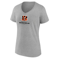 Cincinnati Bengals Women's Logo Team Lockup V-Neck T-Shirt - Gray online