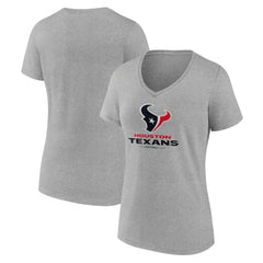 Houston Texans Women's Logo Team Lockup V-Neck T-Shirt - Gray discount