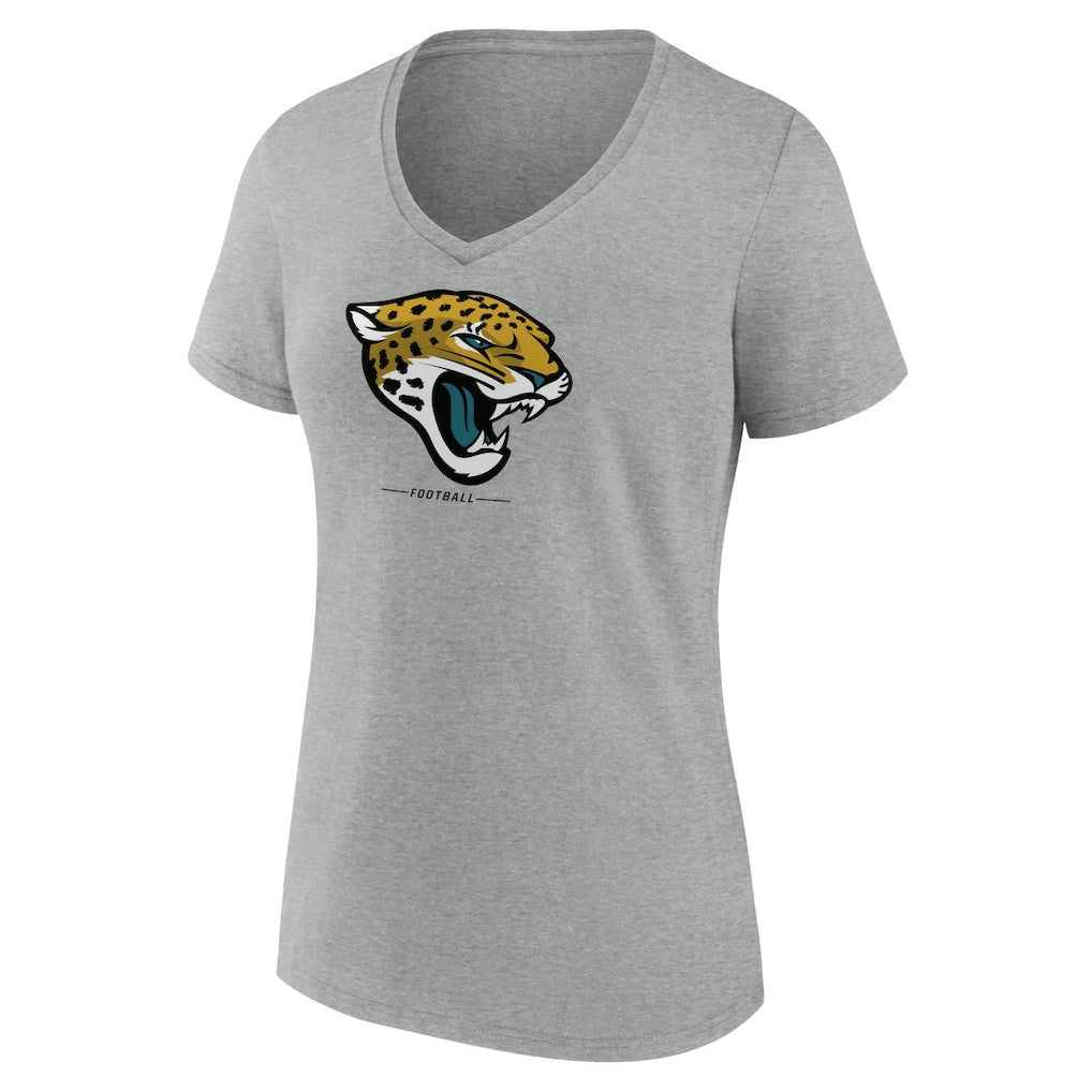 Jacksonville Jaguars Women's Logo Team Lockup V-Neck T-Shirt - Gray sale