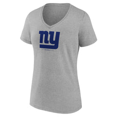 New York Giants Women's Logo Team Lockup V-Neck T-Shirt - Gray discount