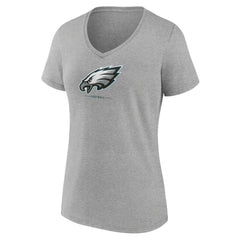 Philadelphia Eagles Women's Logo Team Lockup V-Neck T-Shirt - Gray online
