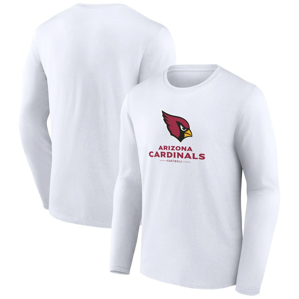 Arizona Cardinals Logo Team Lockup Long Sleeve T-Shirt - White discount
