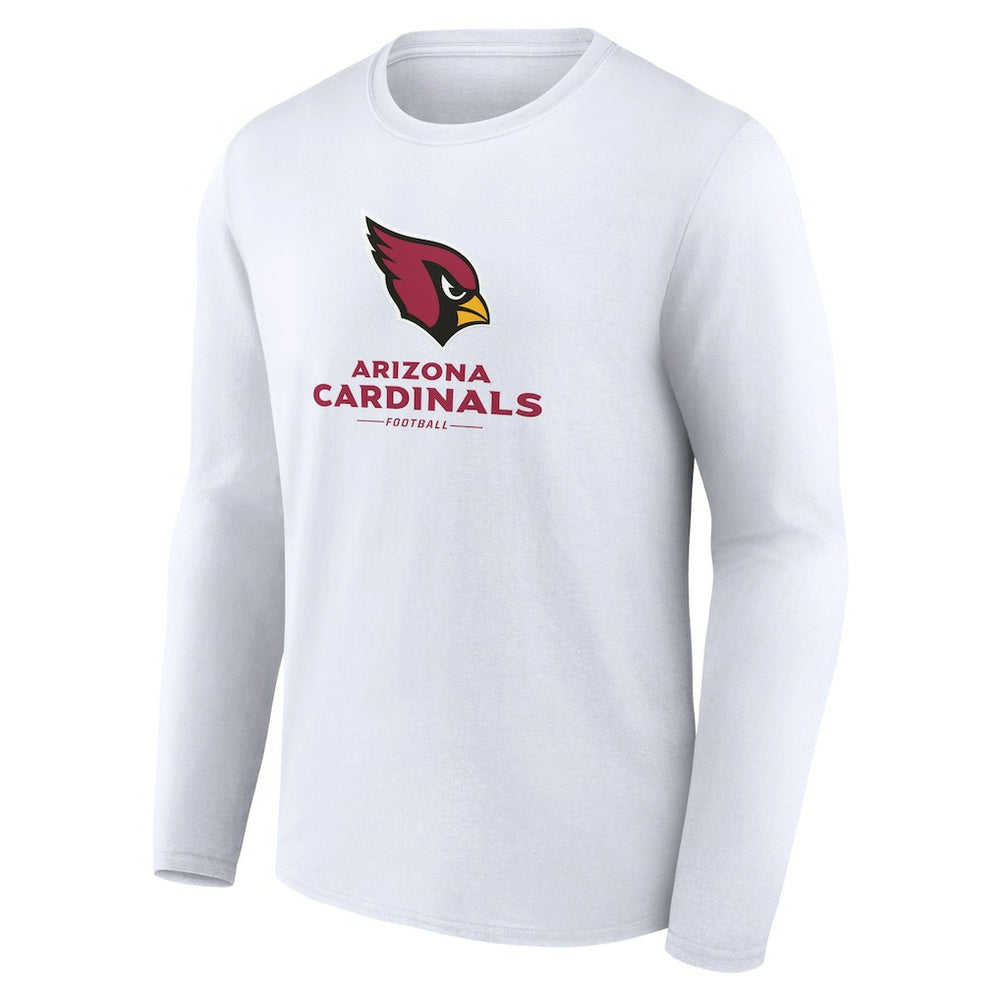 Arizona Cardinals Logo Team Lockup Long Sleeve T-Shirt - White discount