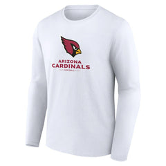 Arizona Cardinals Logo Team Lockup Long Sleeve T-Shirt - White discount