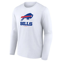 Buffalo Bills Logo Team Lockup Long Sleeve T-Shirt - White sale
