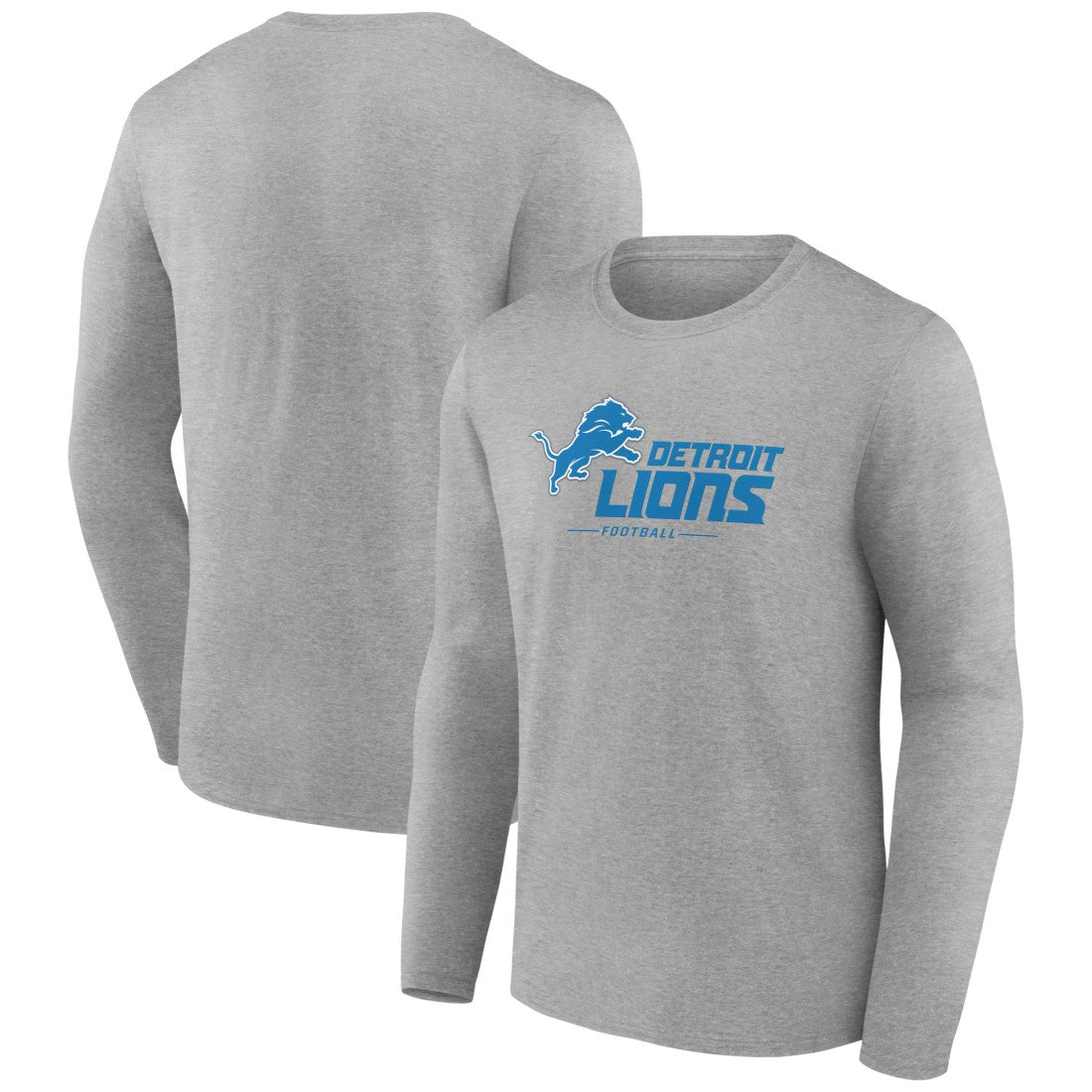 Detroit Lions Logo Team Lockup Long Sleeve T-Shirt - Gray cheap