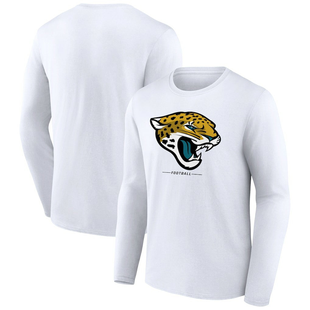 Jacksonville Jaguars Logo Team Lockup Long Sleeve T-Shirt - White cheap
