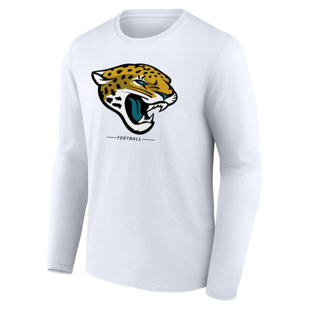 Jacksonville Jaguars Logo Team Lockup Long Sleeve T-Shirt - White cheap