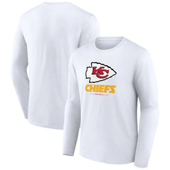 Kansas City Chiefs Logo Team Lockup Long Sleeve T-Shirt - White sale