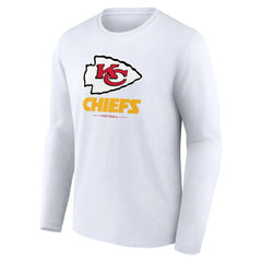 Kansas City Chiefs Logo Team Lockup Long Sleeve T-Shirt - White sale