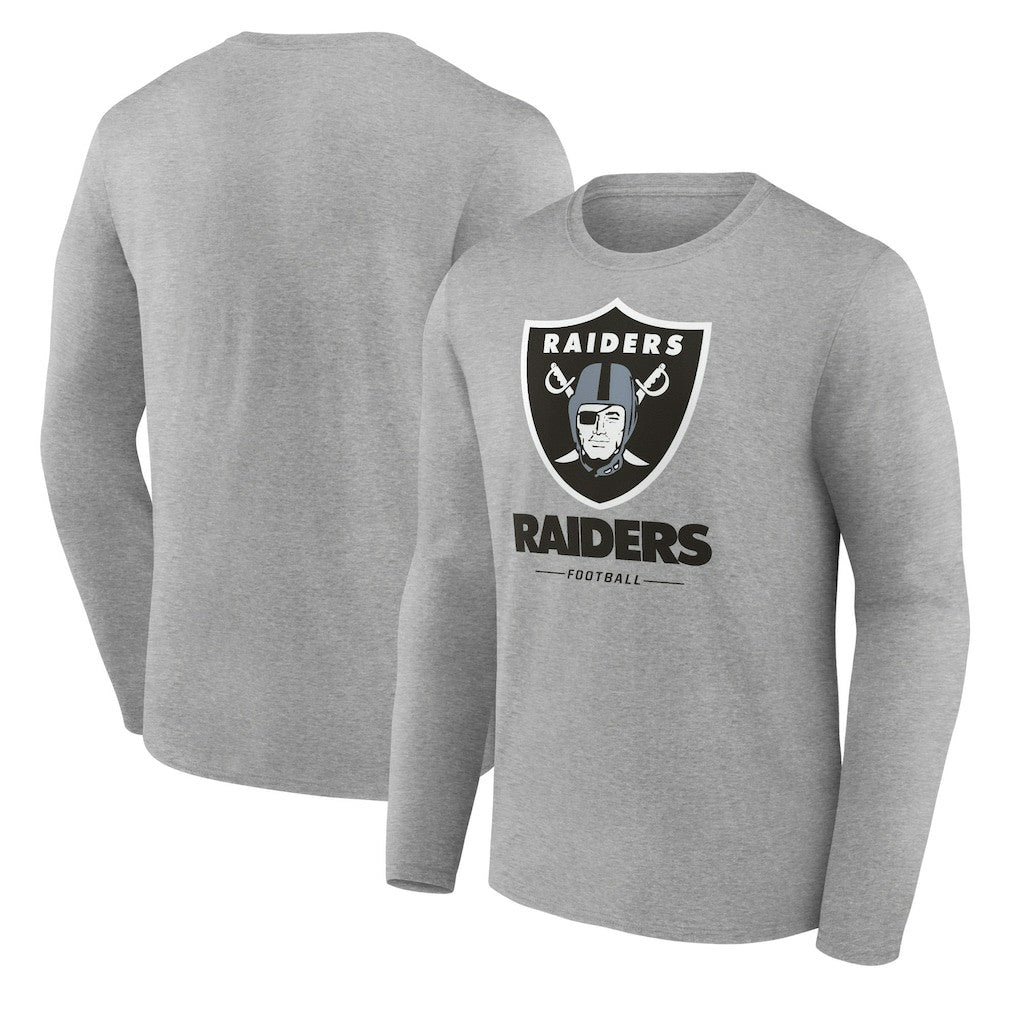 Las Vegas Raiders Logo Team Lockup Long Sleeve T-Shirt - Gray online