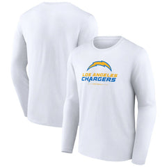 Los Angeles Chargers Logo Team Lockup Long Sleeve T-Shirt - White cheap