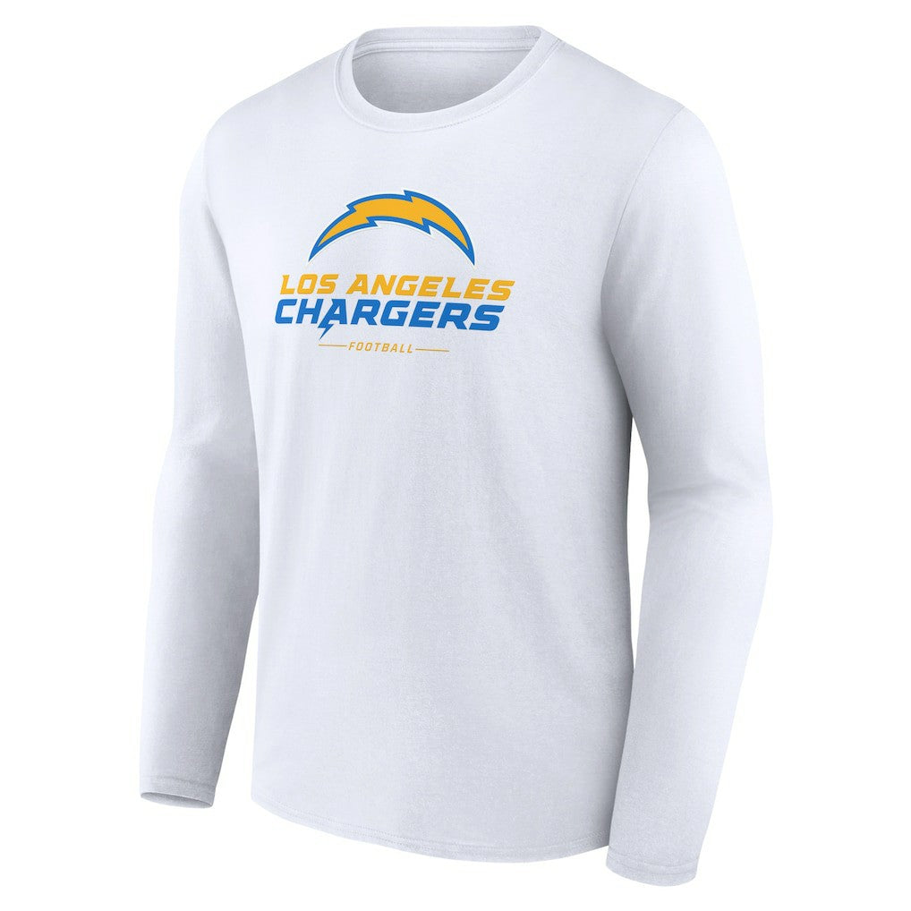 Los Angeles Chargers Logo Team Lockup Long Sleeve T-Shirt - White cheap