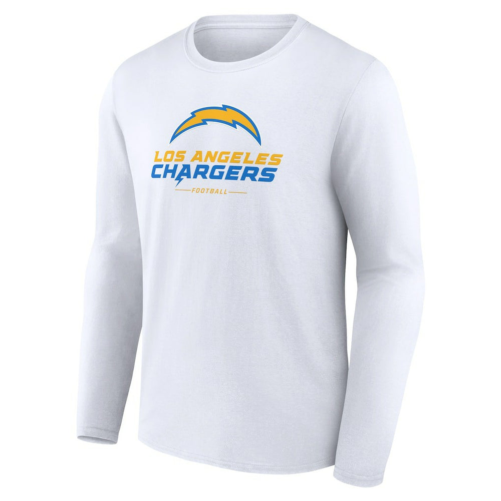 Los Angeles Chargers Logo Team Lockup Long Sleeve T-Shirt - White cheap