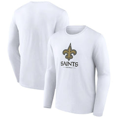 New Orleans Saints Logo Team Lockup Long Sleeve T-Shirt - White online