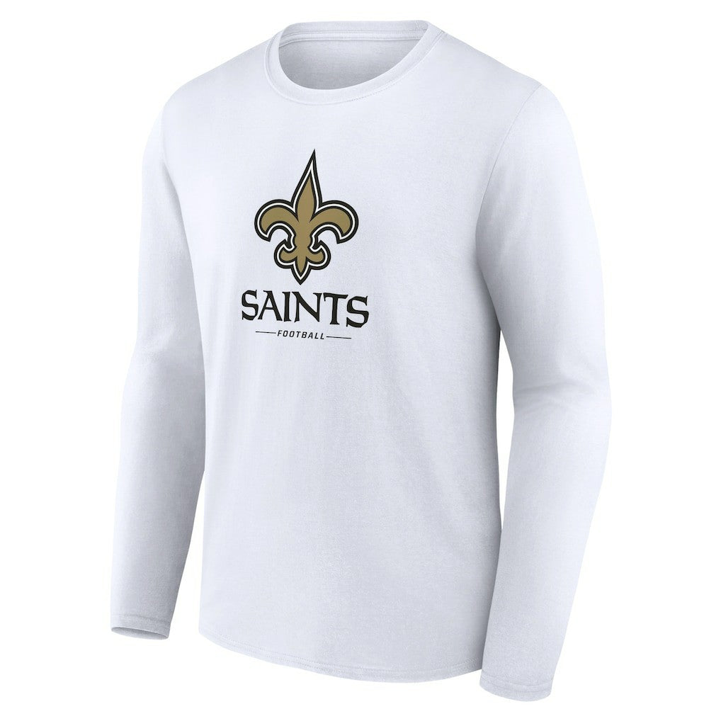 New Orleans Saints Logo Team Lockup Long Sleeve T-Shirt - White online