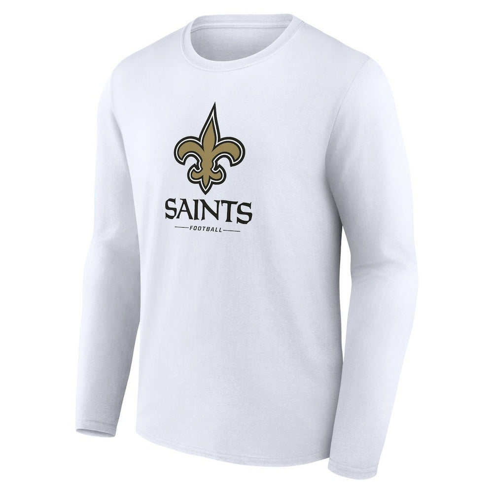 New Orleans Saints Logo Team Lockup Long Sleeve T-Shirt - White online
