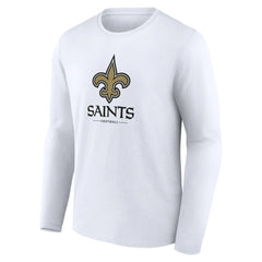 New Orleans Saints Logo Team Lockup Long Sleeve T-Shirt - White online