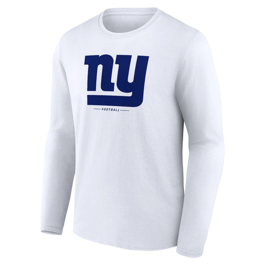 New York Giants Logo Team Lockup Long Sleeve T-Shirt - White for sale