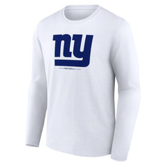 New York Giants Logo Team Lockup Long Sleeve T-Shirt - White for sale