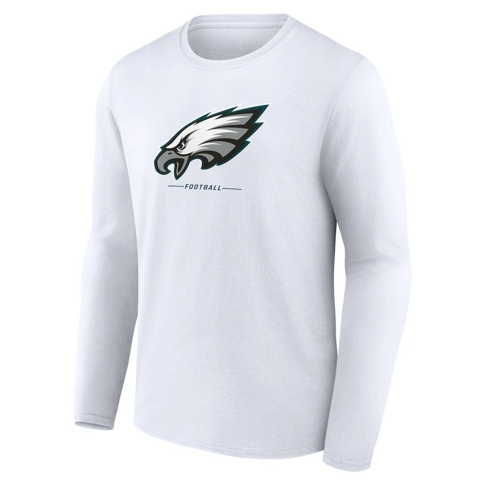 Philadelphia Eagles Logo Team Lockup Long Sleeve T-Shirt - White discount