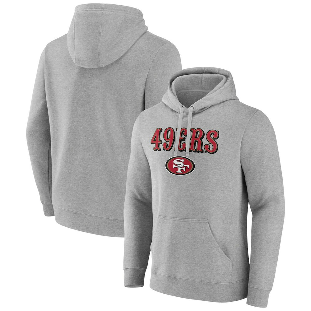 San Francisco 49ers Primary Logo Team Lockup Fitted Pullover Hoodie - Gray outlet