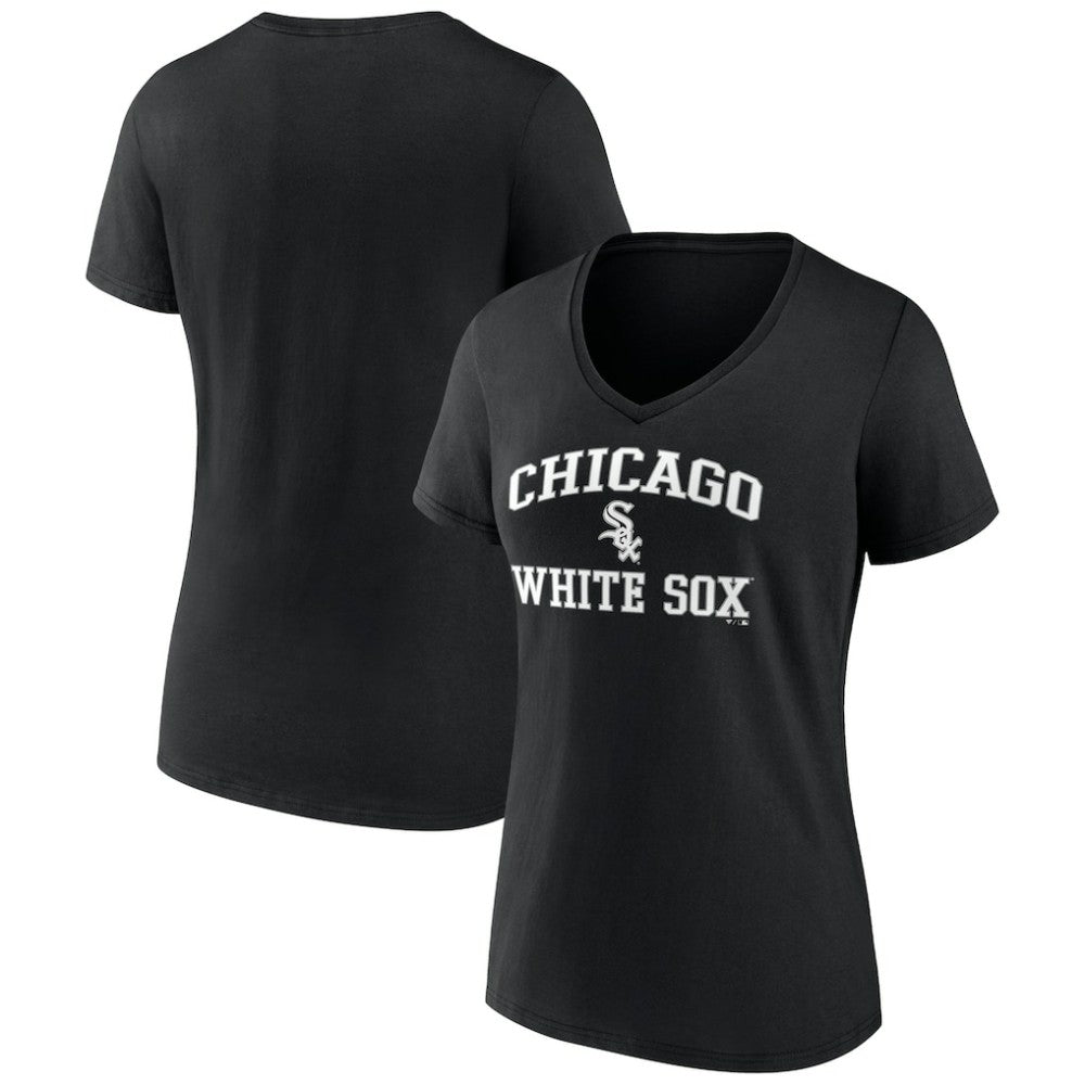 Chicago White Sox Women's Heart and Soul V-Neck T-Shirt Black