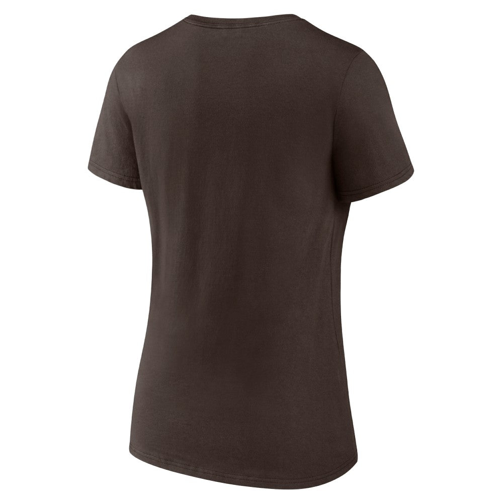 San Diego Padres Women's Heart and Soul V-Neck T-Shirt Brown