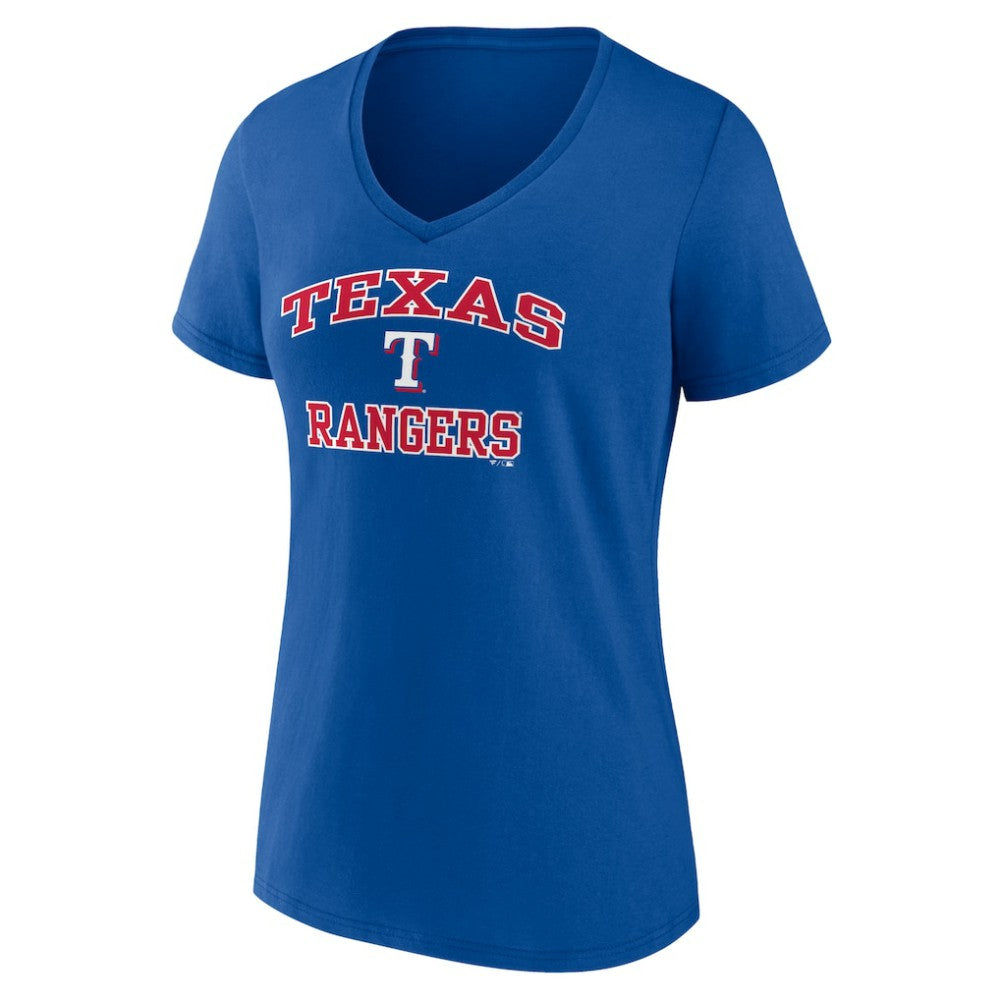 Texas Rangers Women's Heart and Soul V-Neck T-Shirt Royal