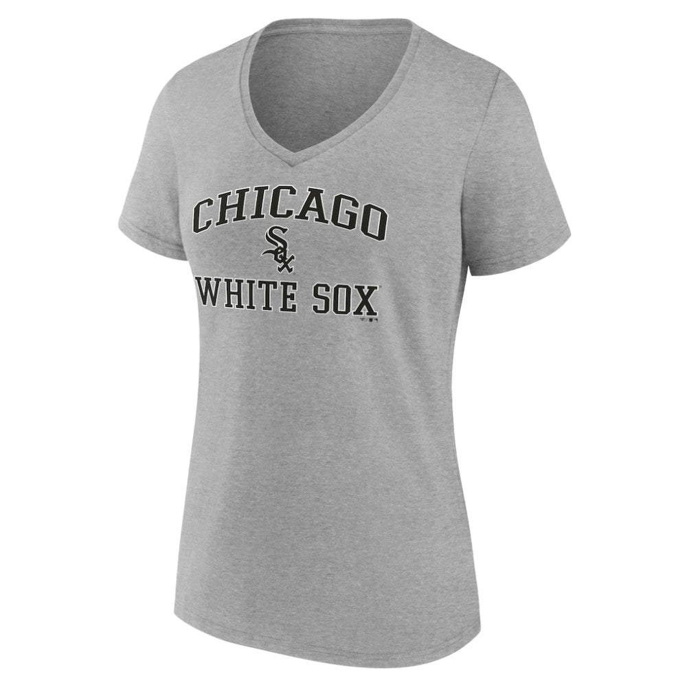 Chicago White Sox Women's Heart and Soul V-Neck T-Shirt Gray