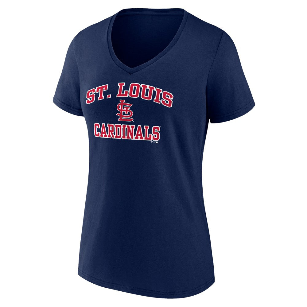 St. Louis Cardinals Women's Heart and Soul V-Neck T-Shirt Navy