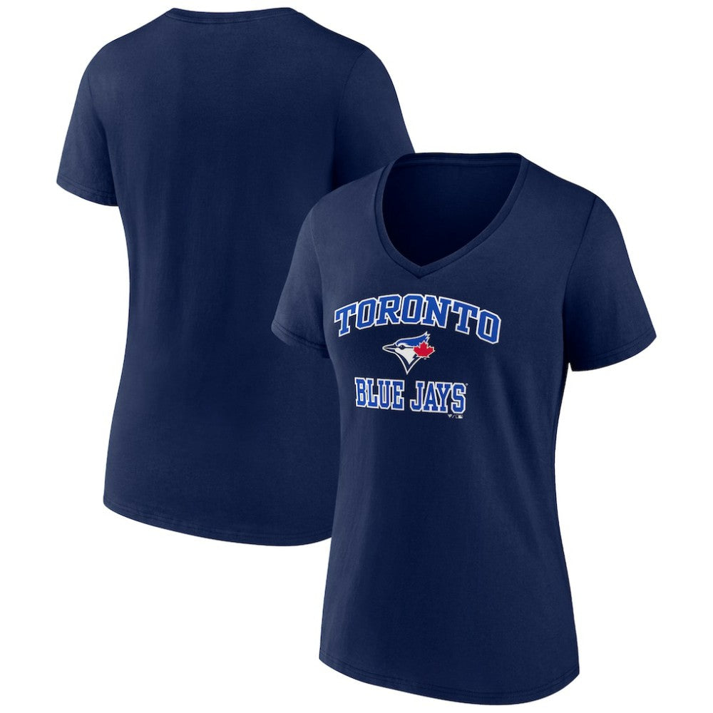 Toronto Blue Jays Women's Heart and Soul V-Neck T-Shirt Navy