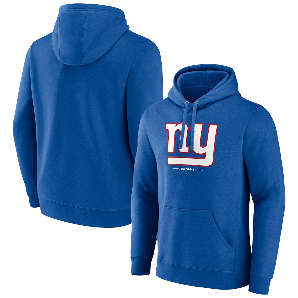 New York Giants Logo Team Lockup Fitted Pullover Hoodie - Royal for sale