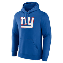 New York Giants Logo Team Lockup Fitted Pullover Hoodie - Royal for sale