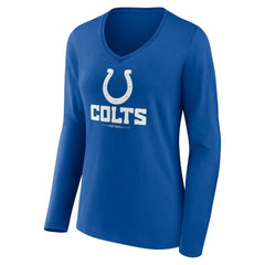 Indianapolis Colts Women's Logo Team Lockup Long Sleeve V-Neck T-Shirt - Royal outlet