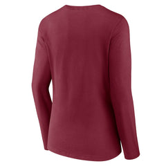 Washington Commanders Women's Logo Team Lockup Long Sleeve V-Neck T-Shirt - Burgundy for sale