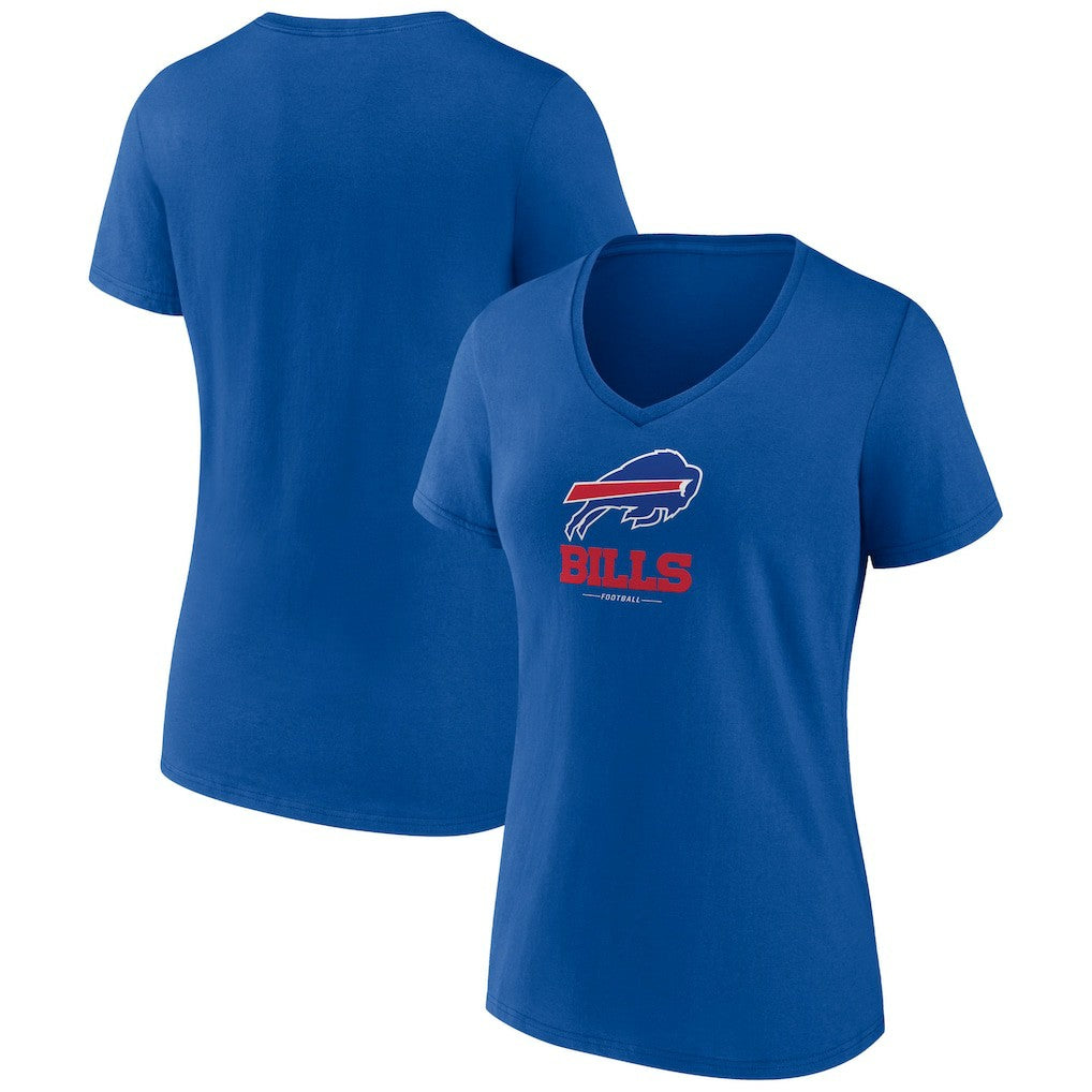 Buffalo Bills Women's Logo Team Lockup V-Neck T-Shirt - Royal on sale