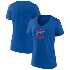 Buffalo Bills Women's Logo Team Lockup V-Neck T-Shirt - Royal on sale