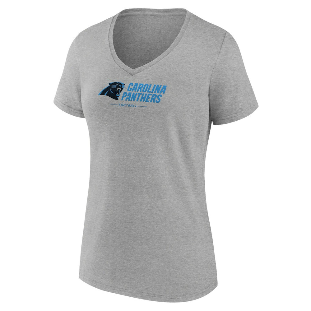 Carolina Panthers Women's Logo Team Lockup V-Neck T-Shirt - Gray online