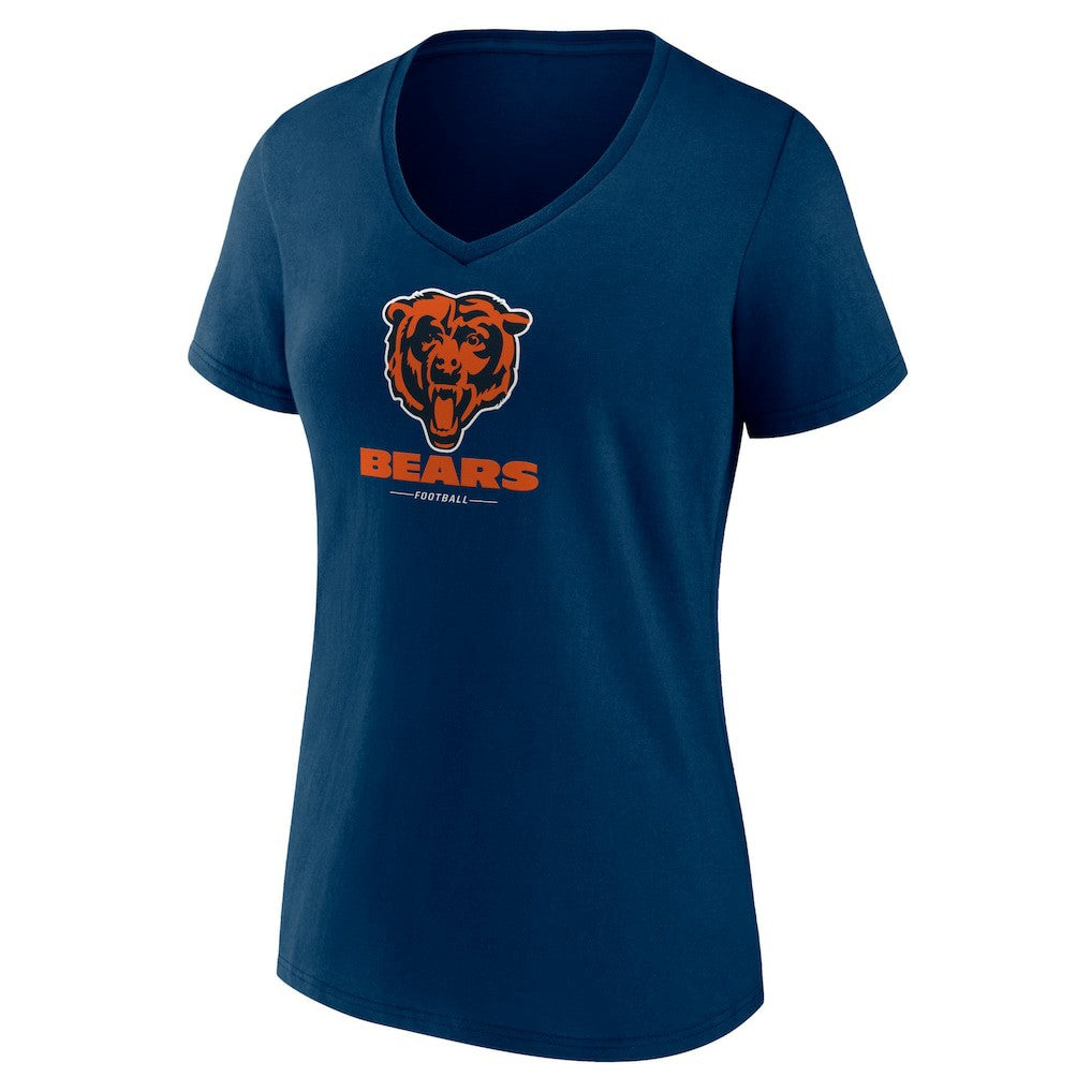 Chicago Bears Women's Logo Team Lockup V-Neck T-Shirt - Navy outlet